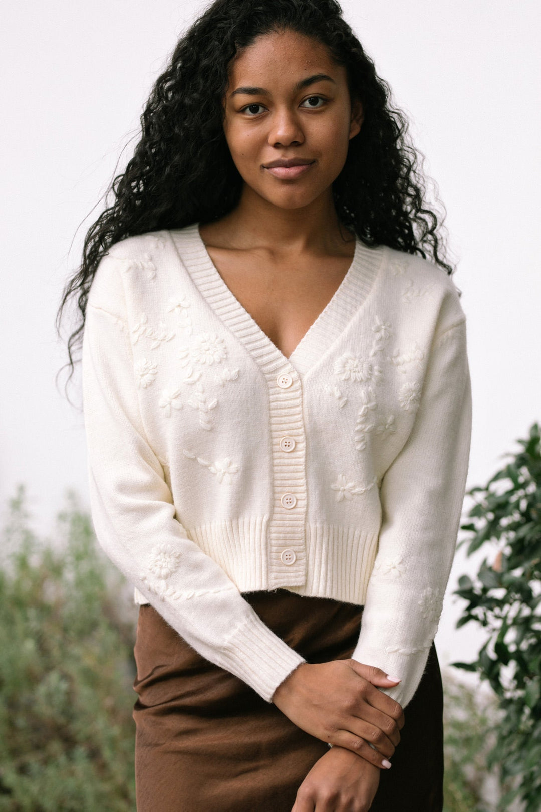Button Front Pointelle Knit Cardigan in Oatmeal - Retro, Indie and Unique  Fashion