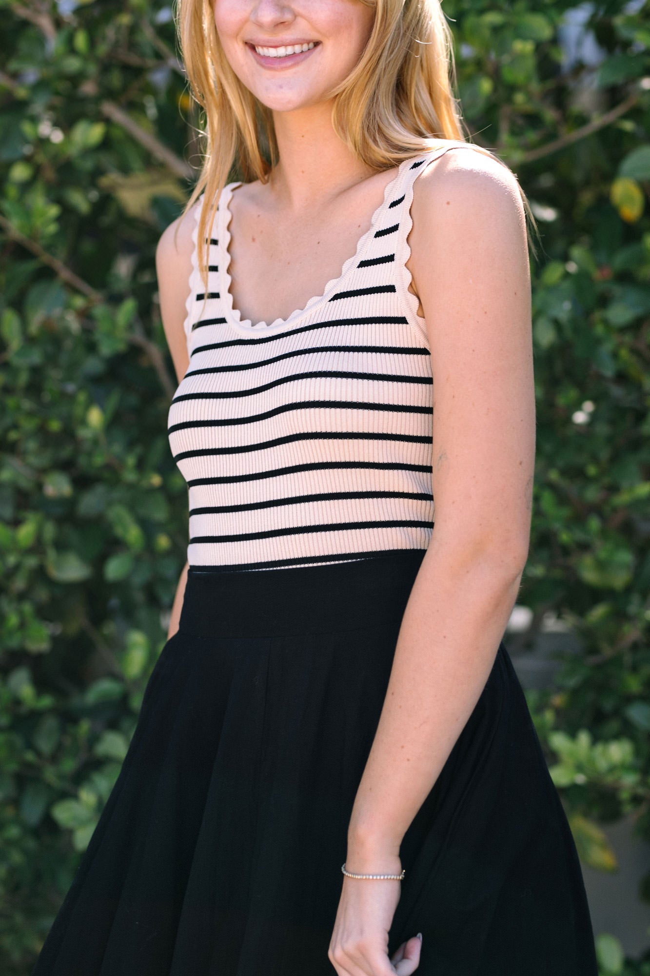 Aubrey Striped Scalloped Tank