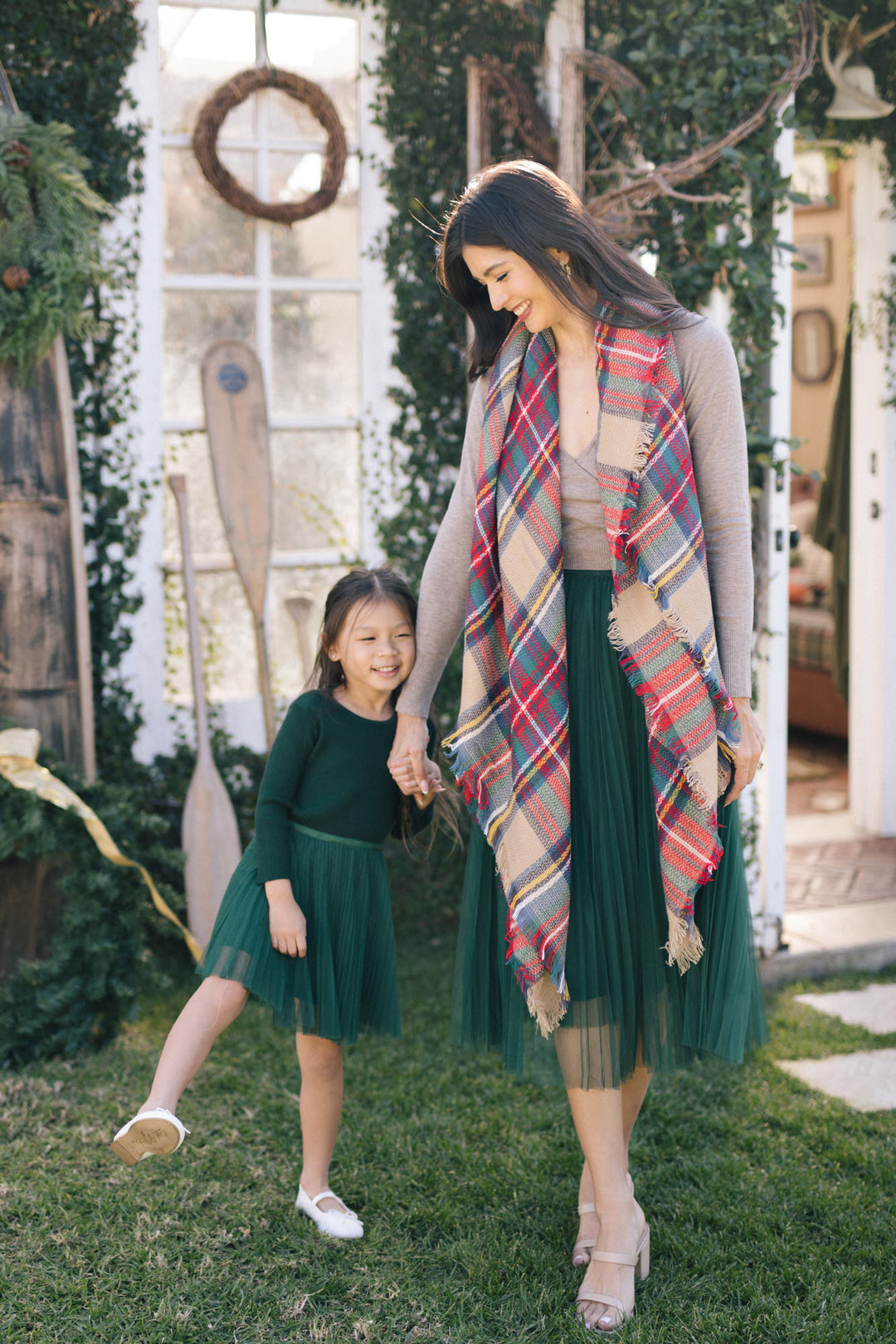 Vienna Pleated Tulle Midi Skirt