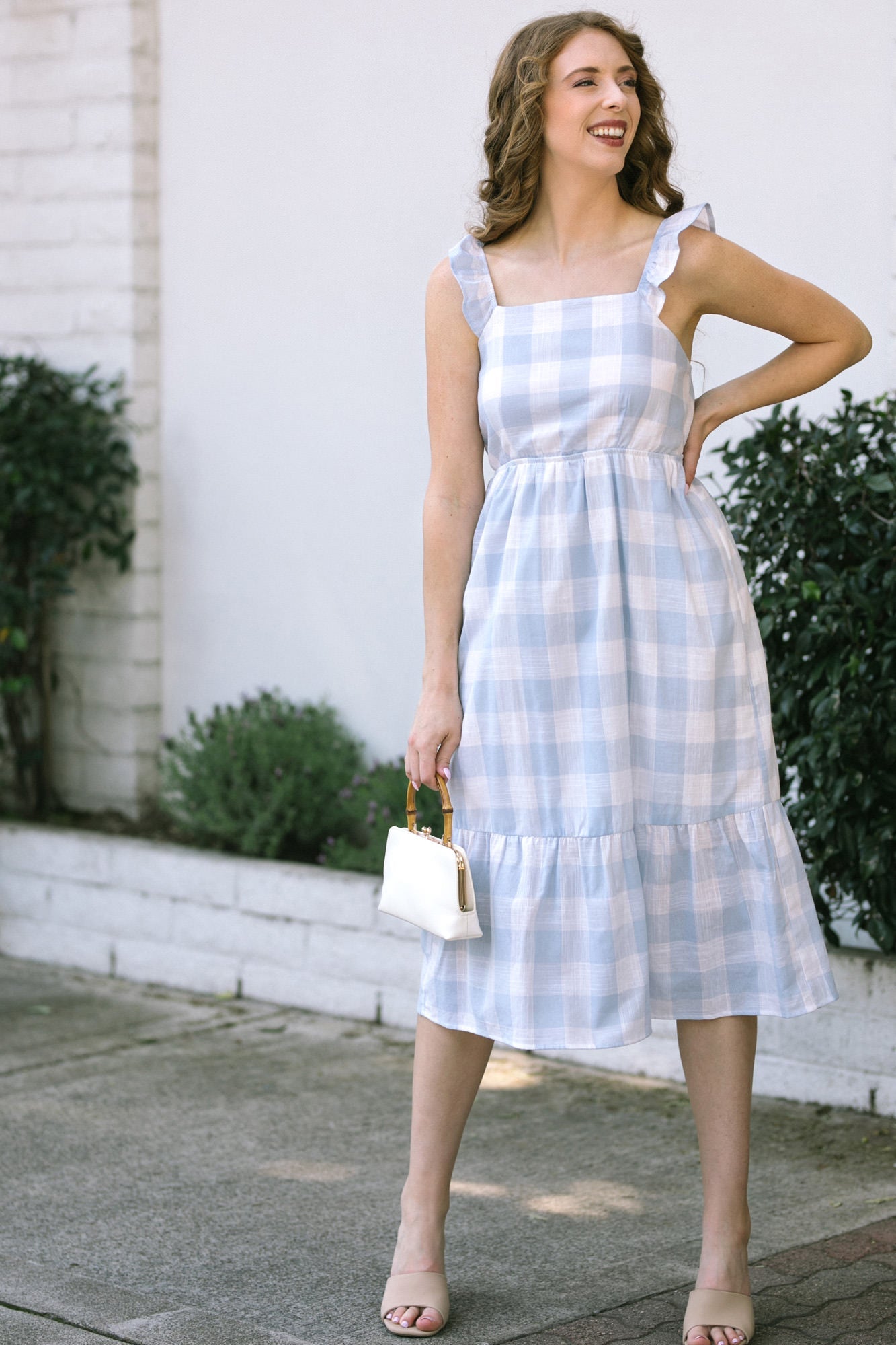 Reagan Gingham Midi Dress