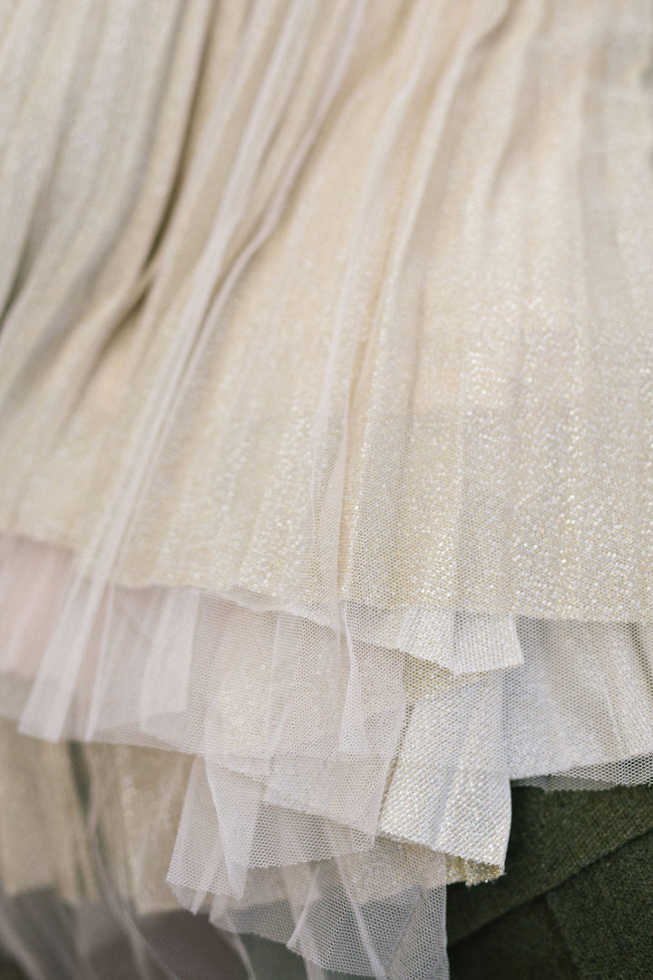 Vienna Pleated Tulle Midi Skirt