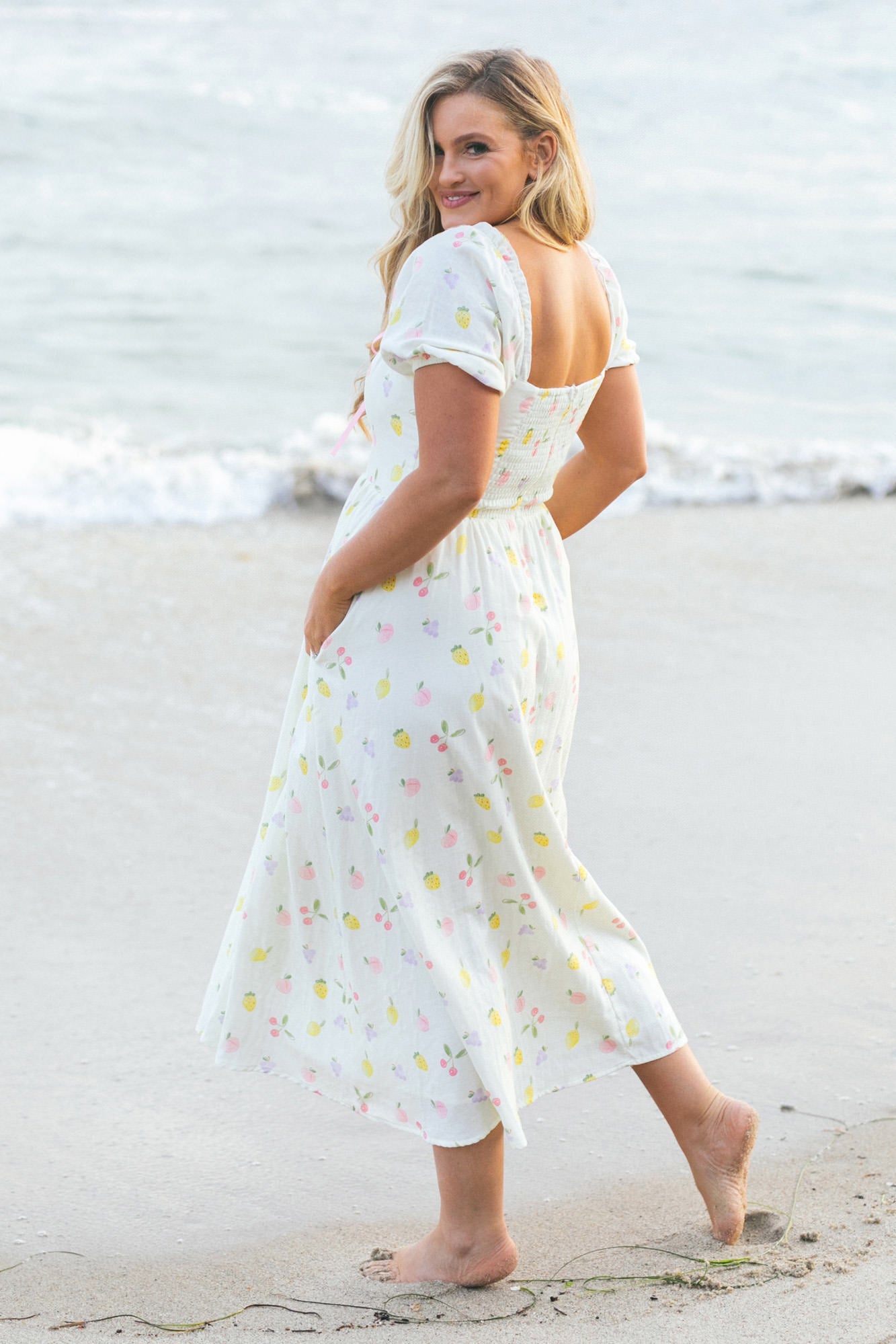 Juliet Fruit Midi Dress - Morning Lavender Boutique Dresses