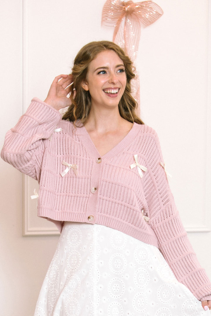 Miriam Bow Buttoned Cardigan
