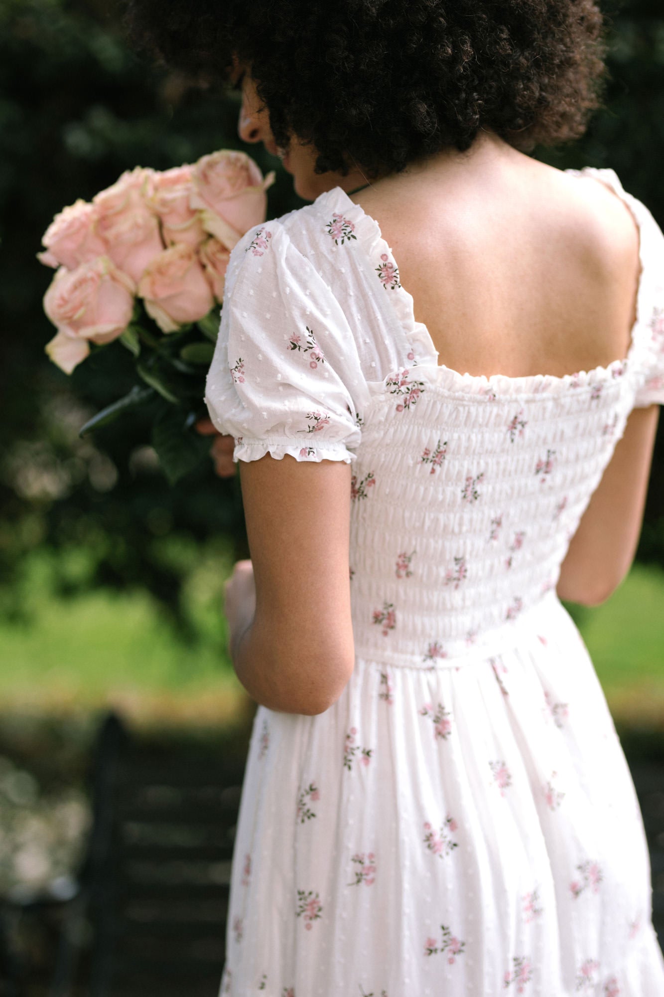 L'Amorae Flowy Smocked Maxi Dress With Elegant Lace Details | ChicGrl