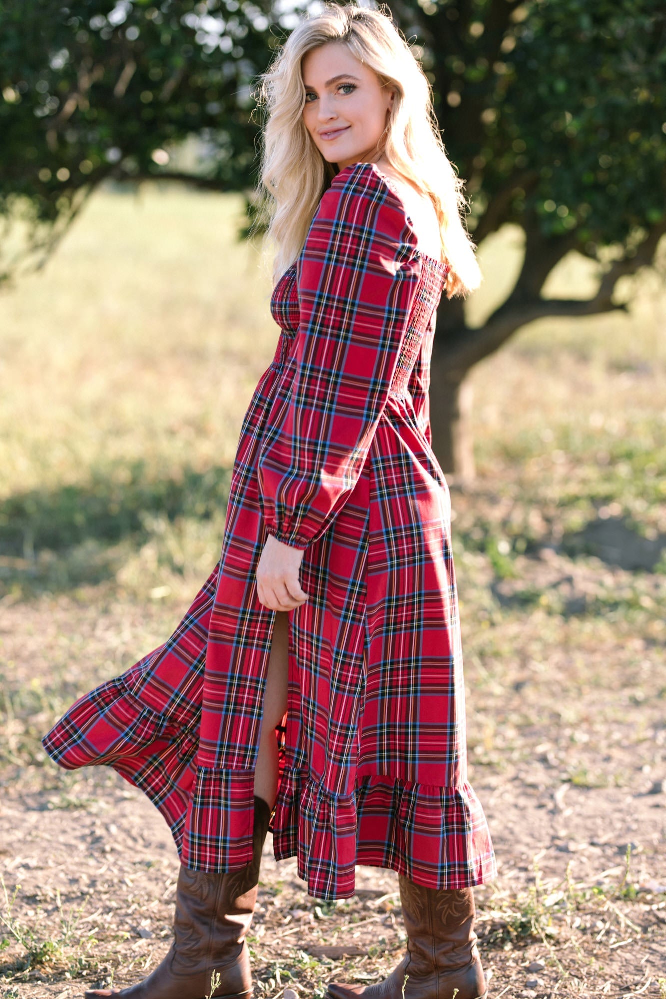 Plaid 2025 smocked dress