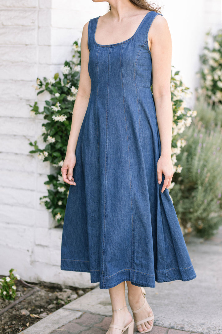 Ally Denim Midi Dress