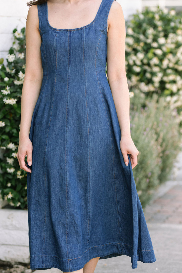 Ally Denim Midi Dress