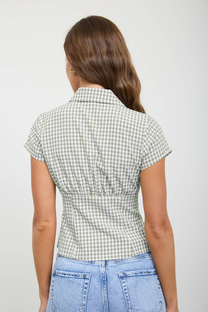 Jessie Gingham Collared Top