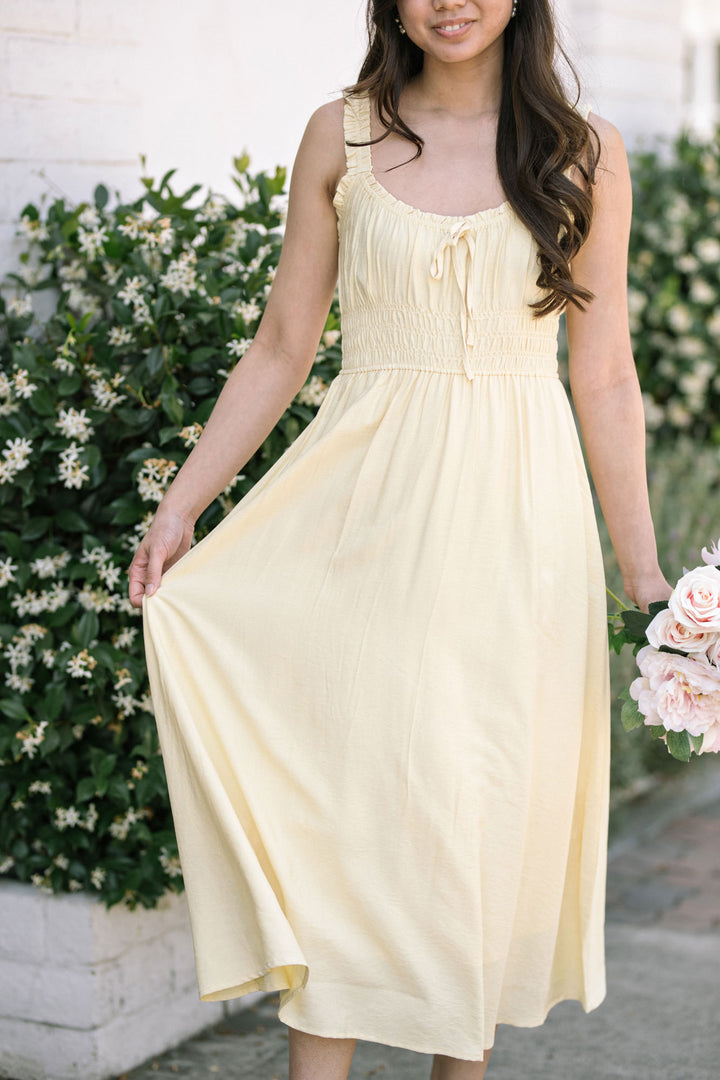 Paula Shirred Waist Midi Dress
