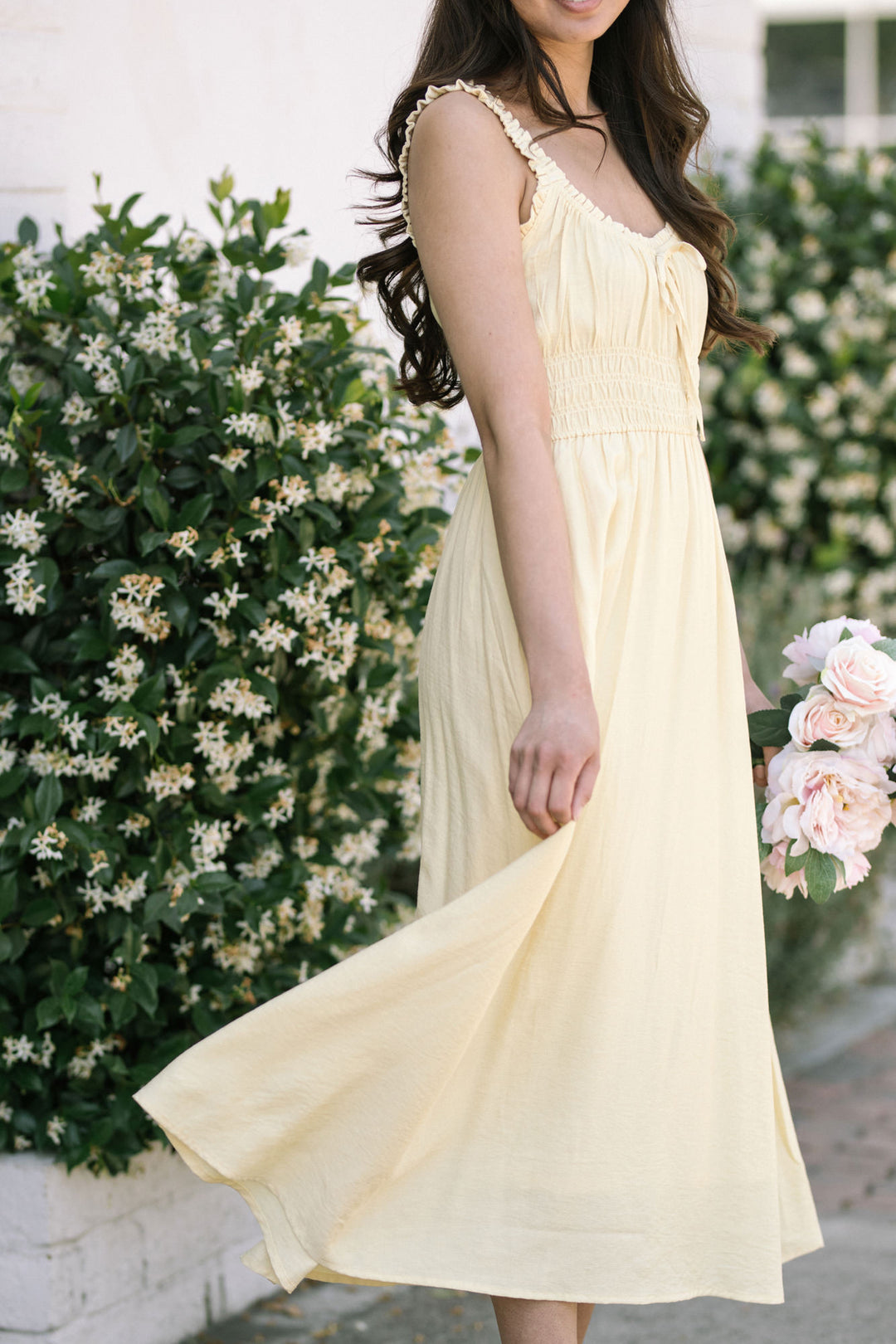 Paula Shirred Waist Midi Dress