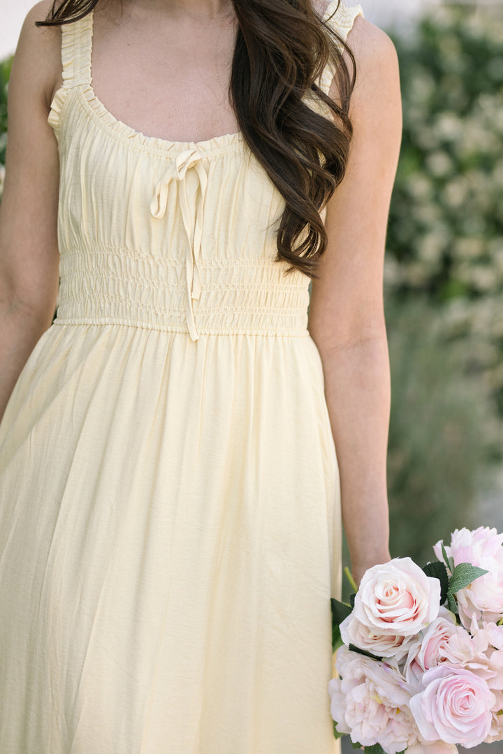 Paula Shirred Waist Midi Dress
