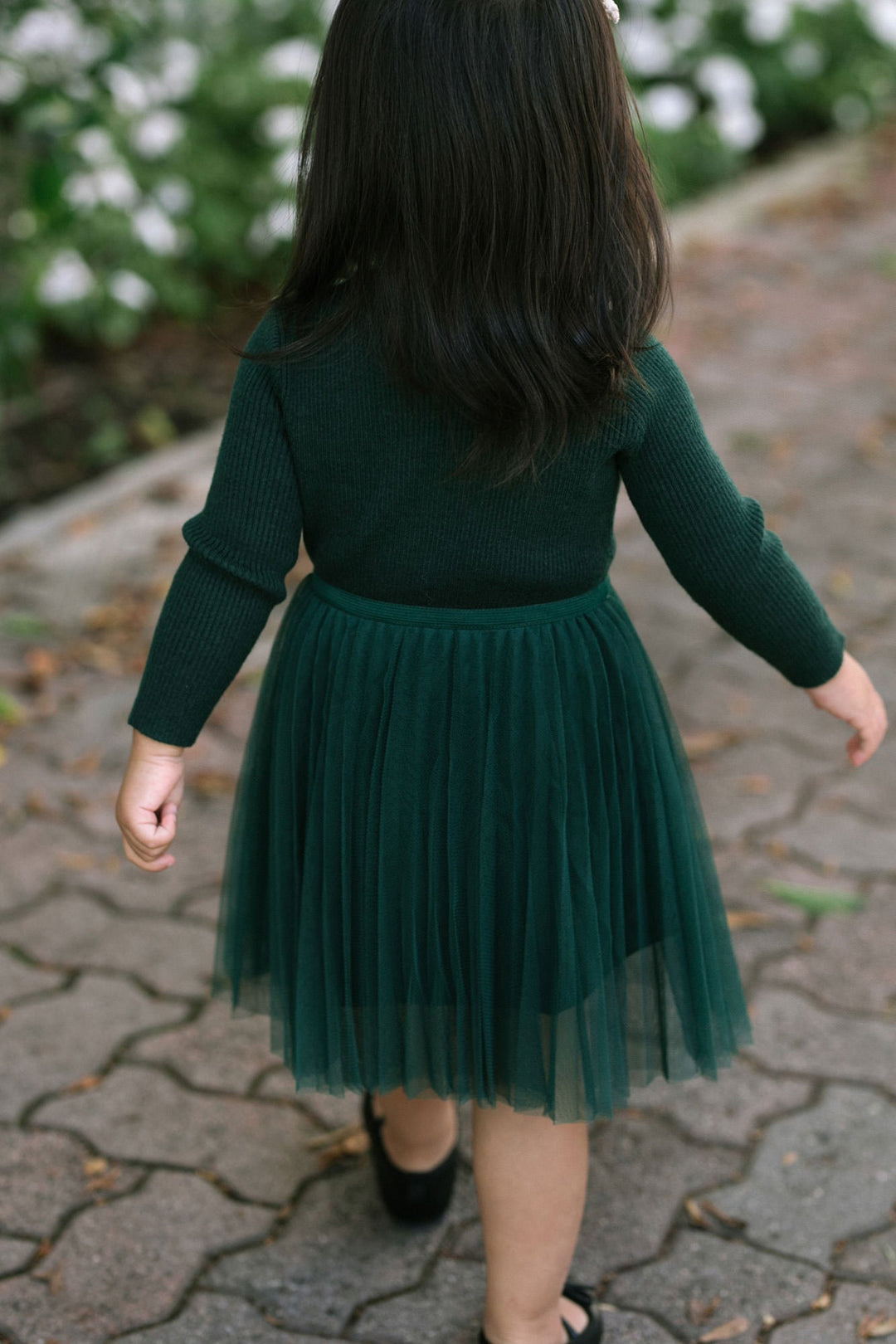 Girls Vienna Ribbed Tulle Dress