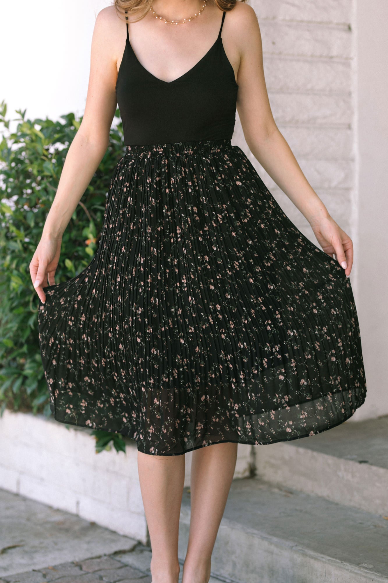 Pleated midi on sale skater skirt