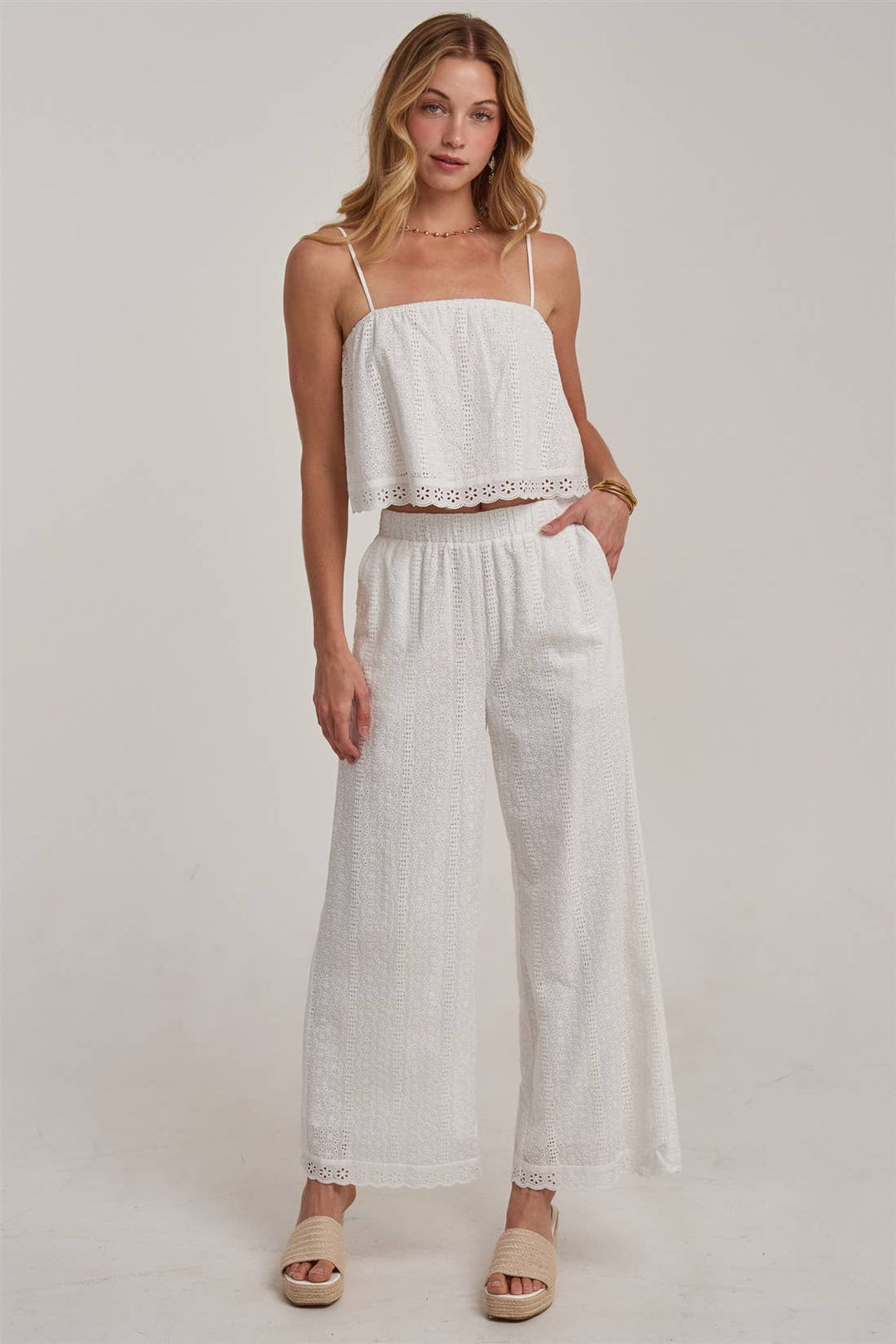 Courtney Eyelet Pant Matching Set