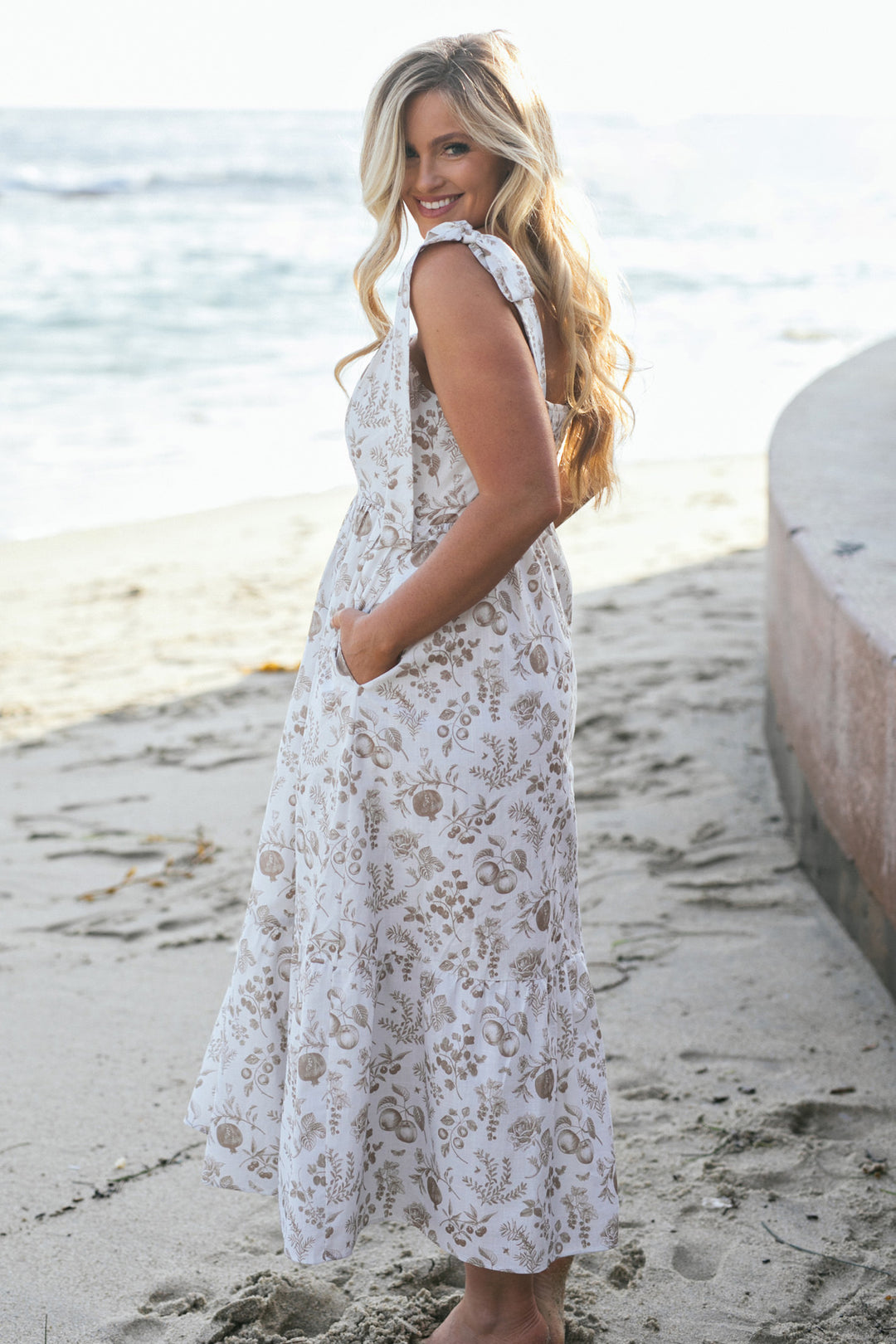 tie shoulder beach dress Misty Floral Tie Shoulder Dress