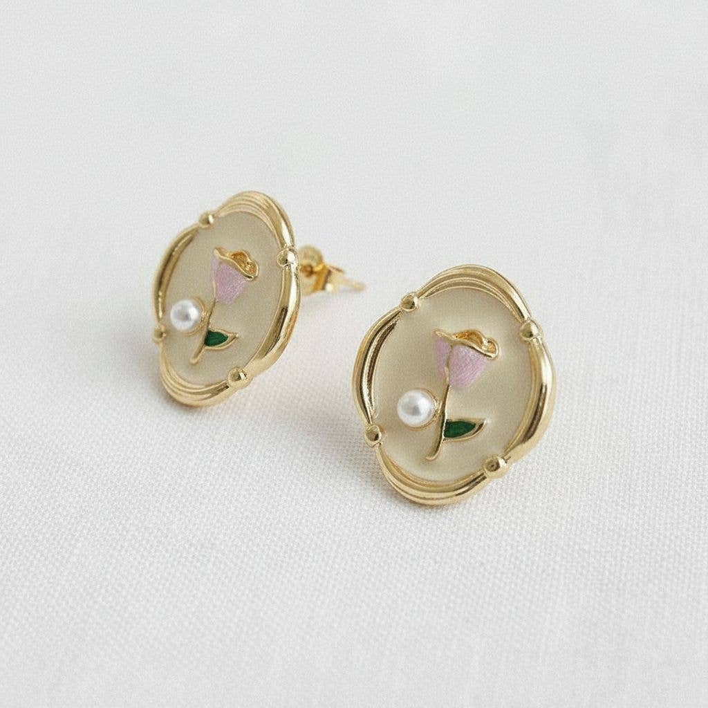 Caroline Floral Drop Earrings