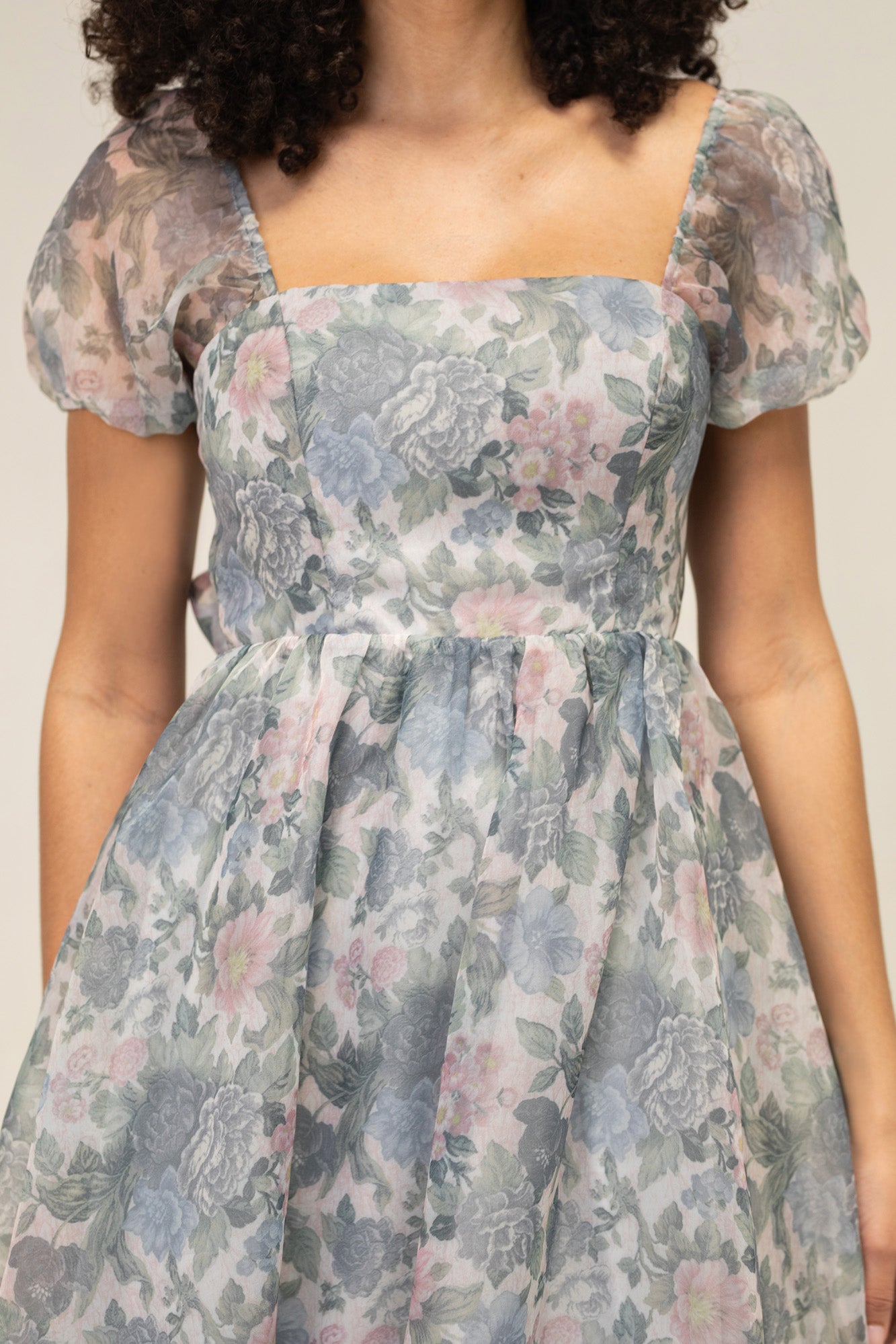Sophia Floral Organza Dress - Morning Lavender Boutique Dresses