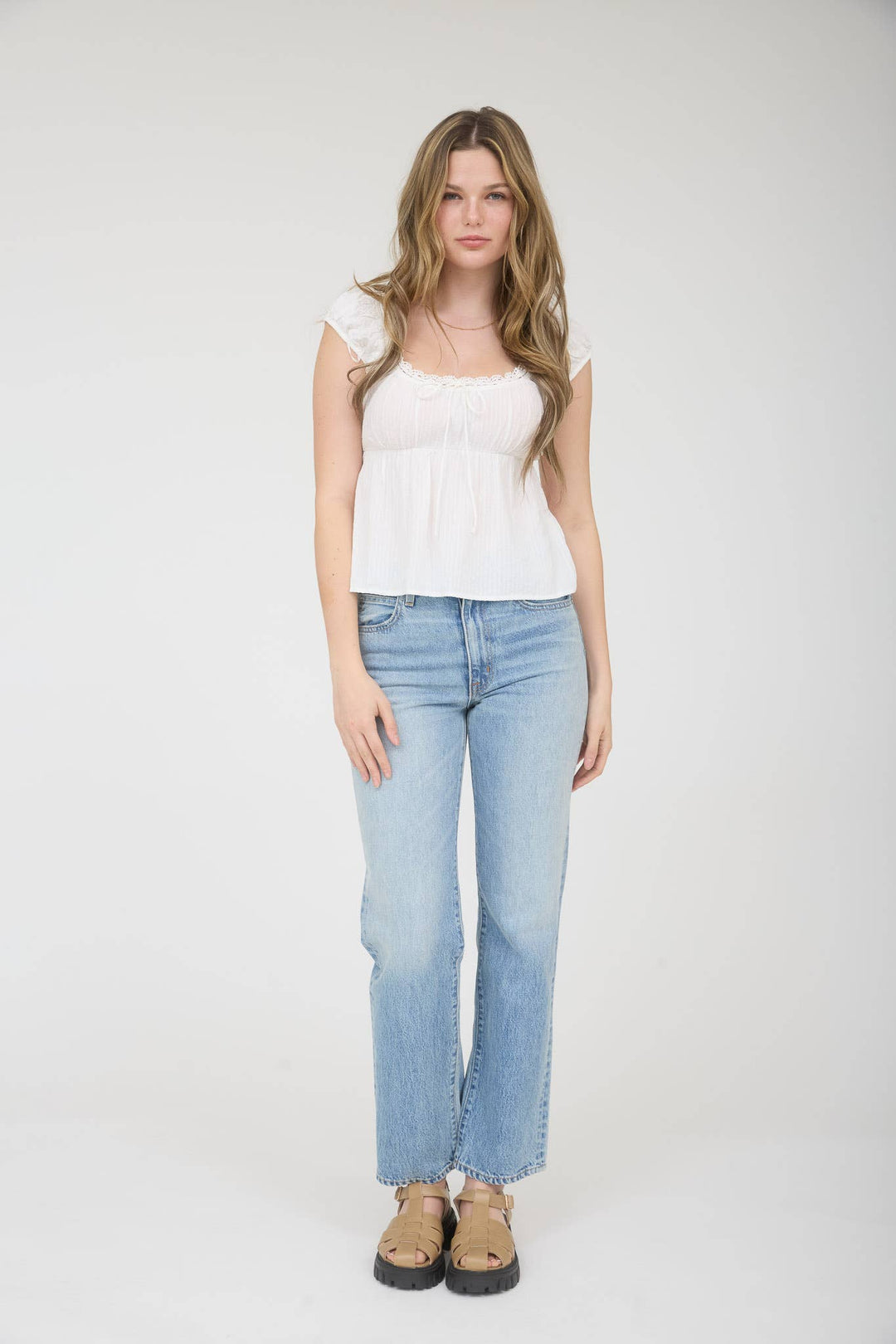 Cameron Front Tie Short Sleeve Top