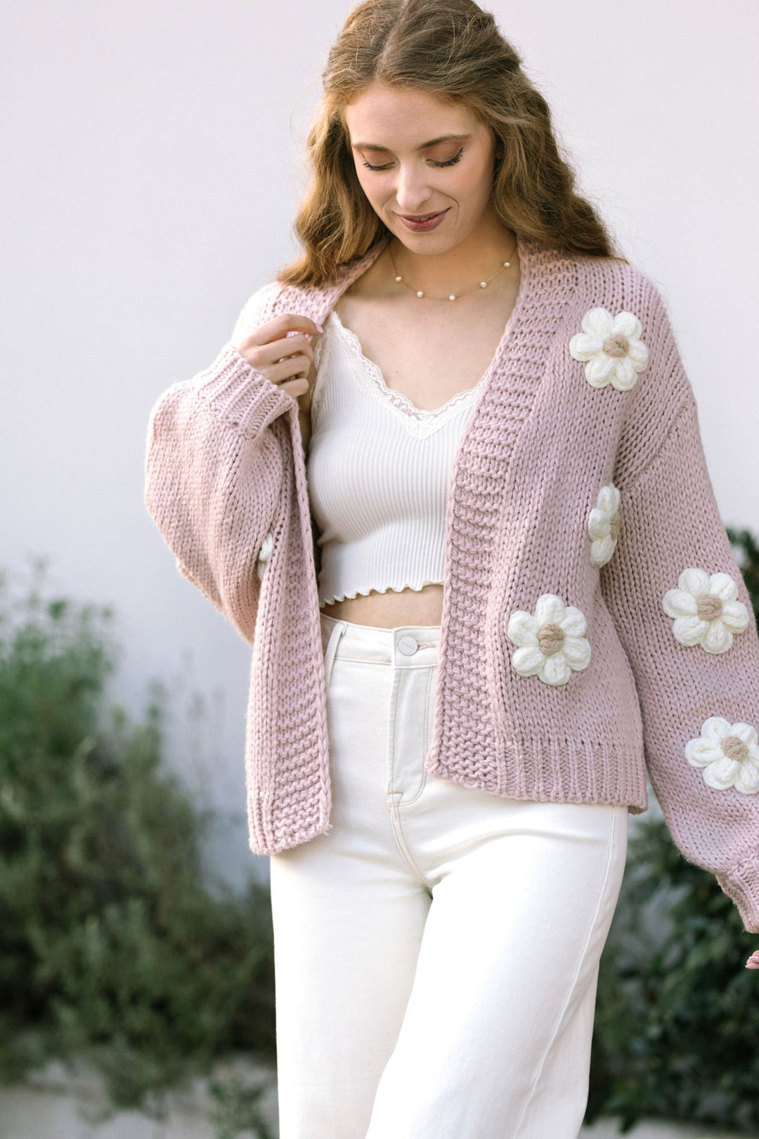 Chunky Cropped Floral Cardigan, Oversize Flower Knitted Sweater, Oversize  Wool Cardigan With Daisies, Hand-knitted Oversized Daisy Sweater -   Canada