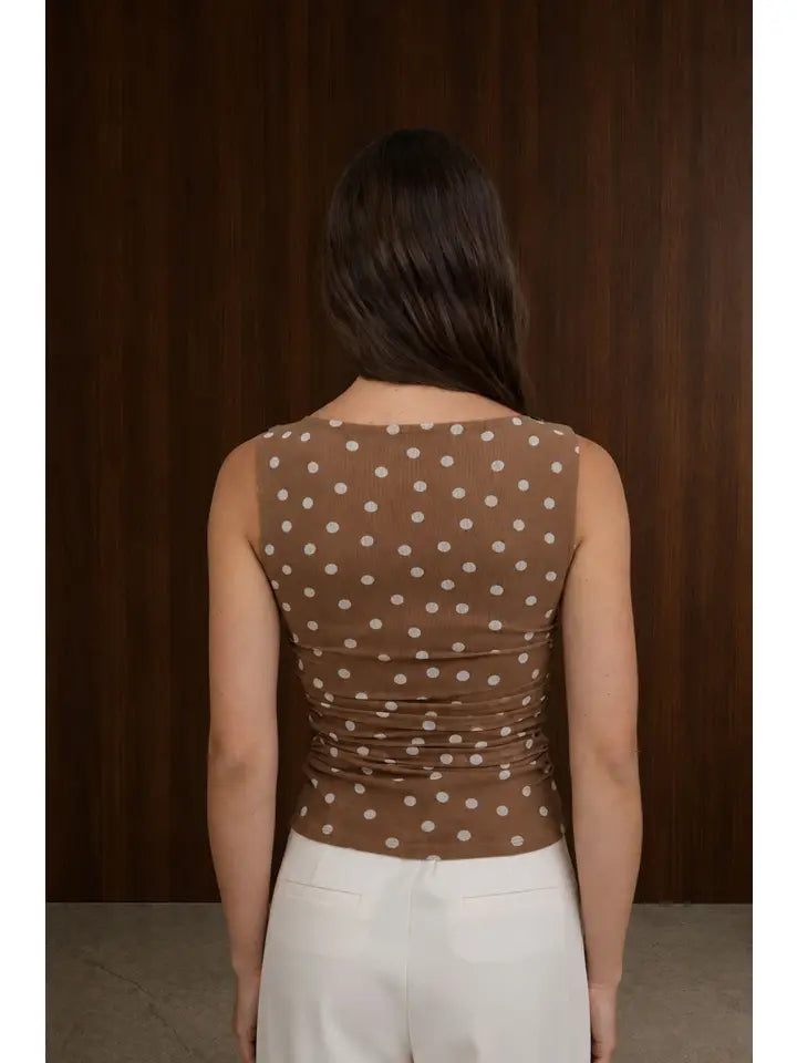 Heidi Polka Dot Mesh Knit Top