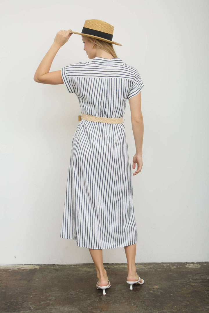 Tammy Stripe Collar Shirt Dress
