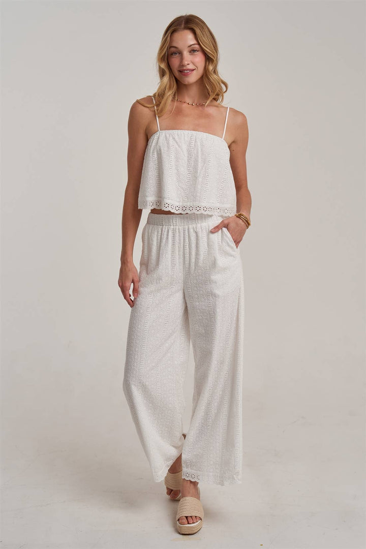 Courtney Eyelet Pant Matching Set
