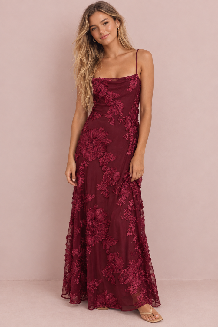 Amira Floral Mesh Maxi Dress