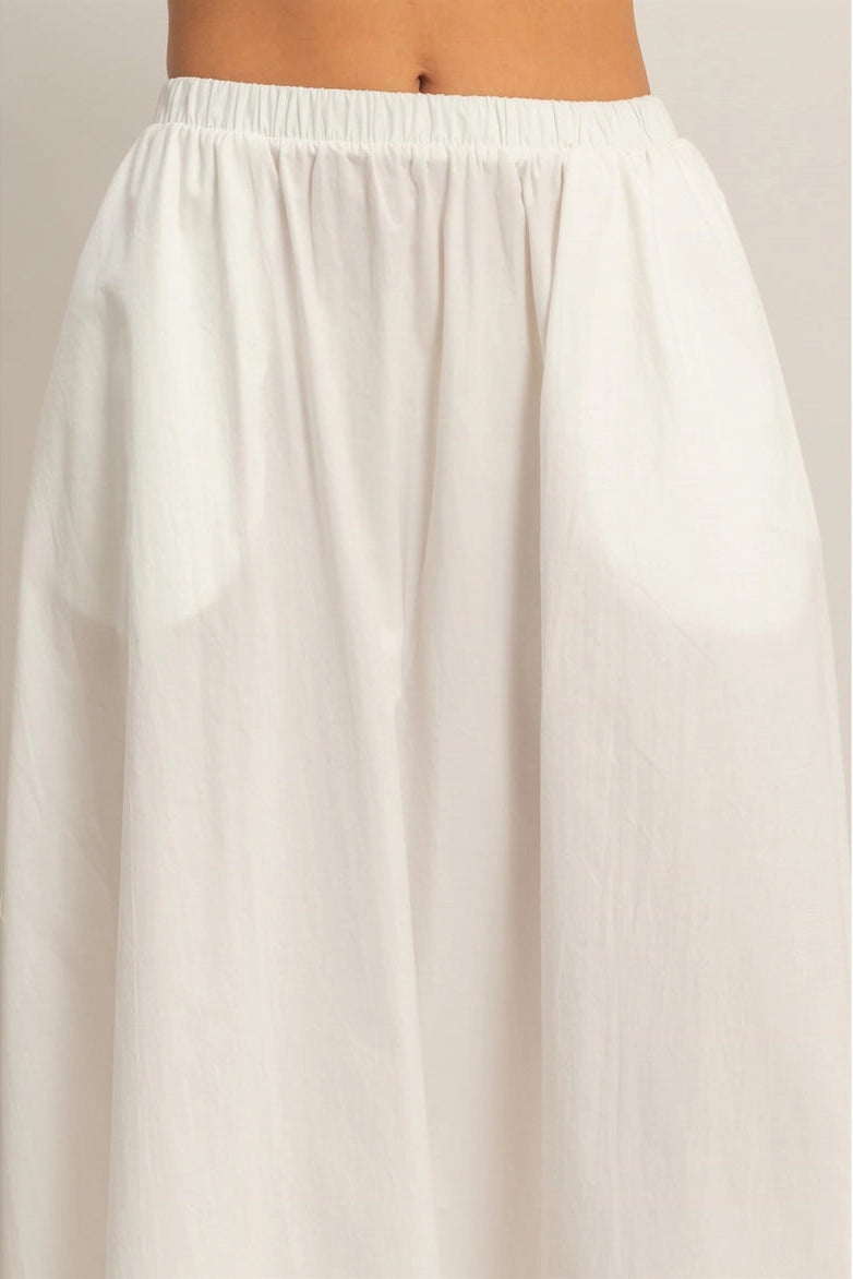 White skirt on a plain background