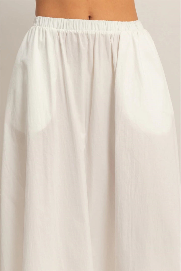 White skirt on a plain background
