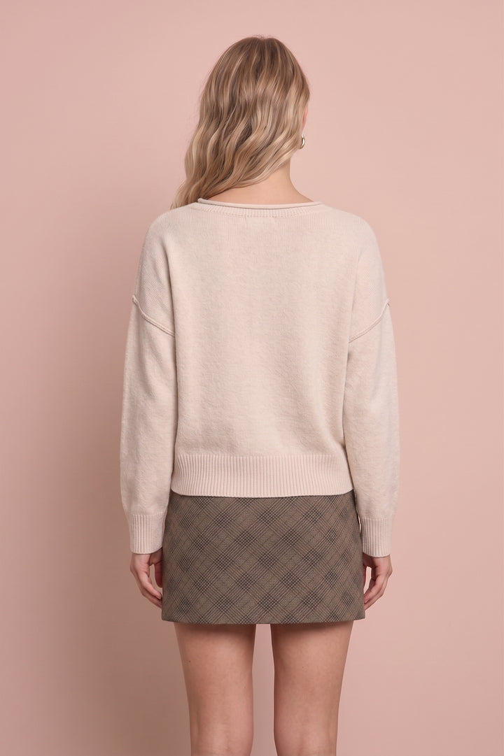 Celine Relaxed Knit Pullover Sweater