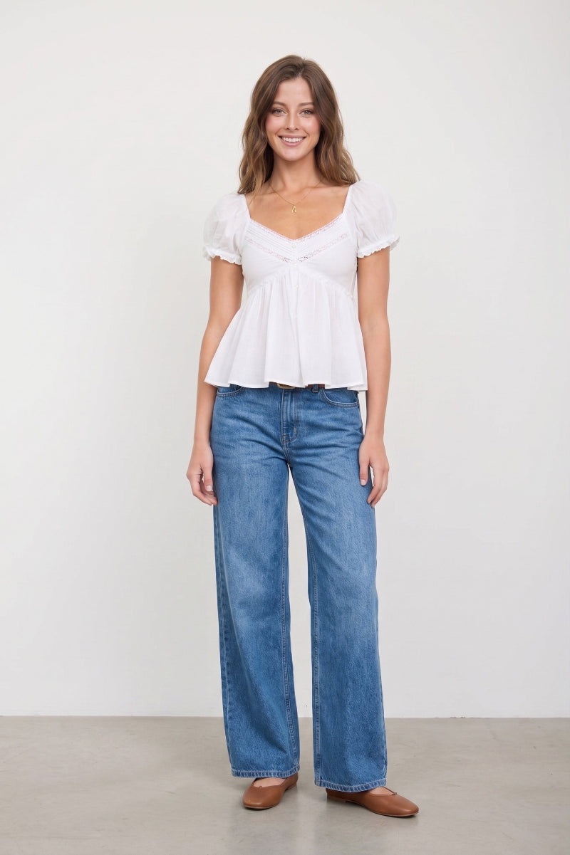 Claire Lace Puff Sleeve Top