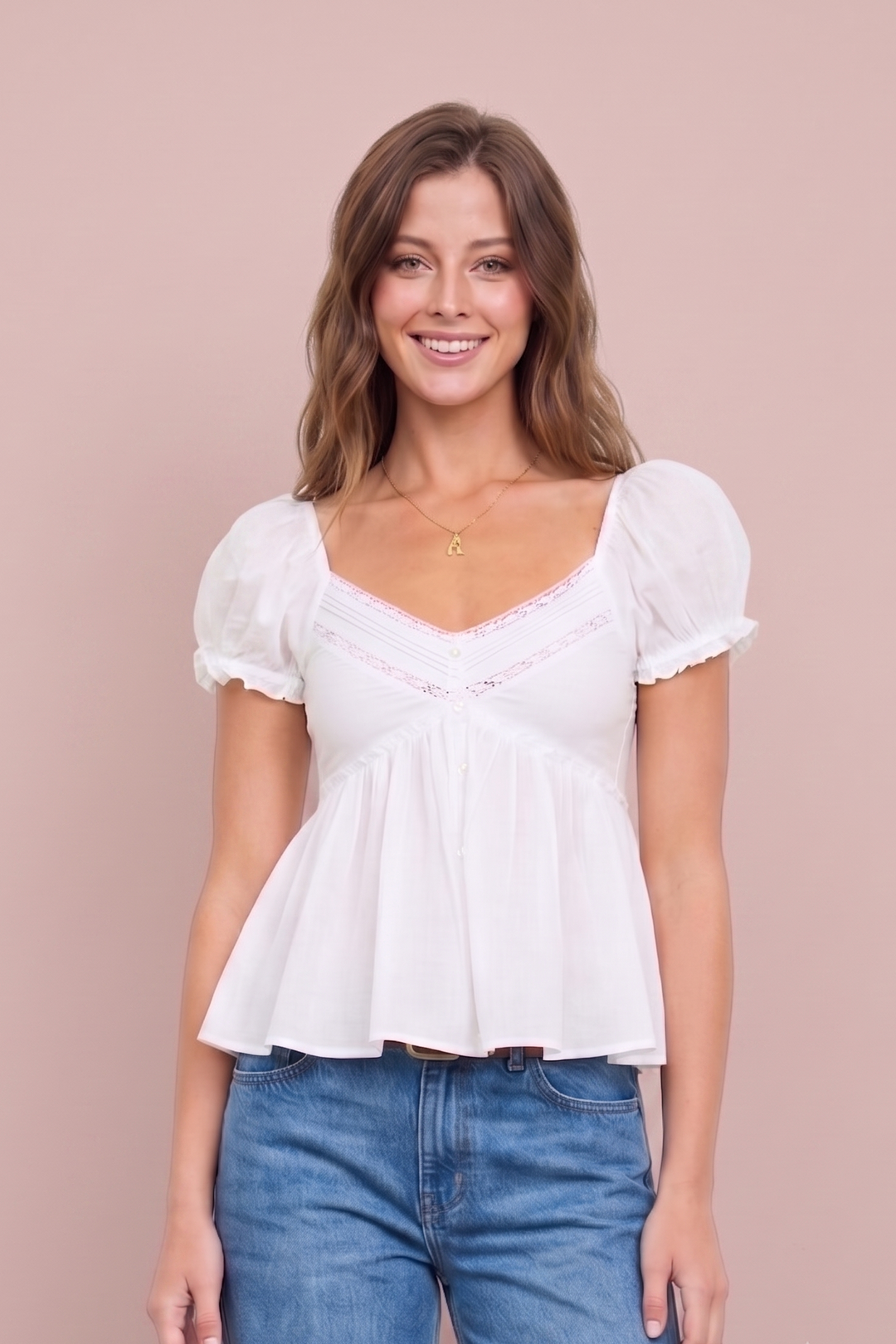Claire Lace Puff Sleeve Top