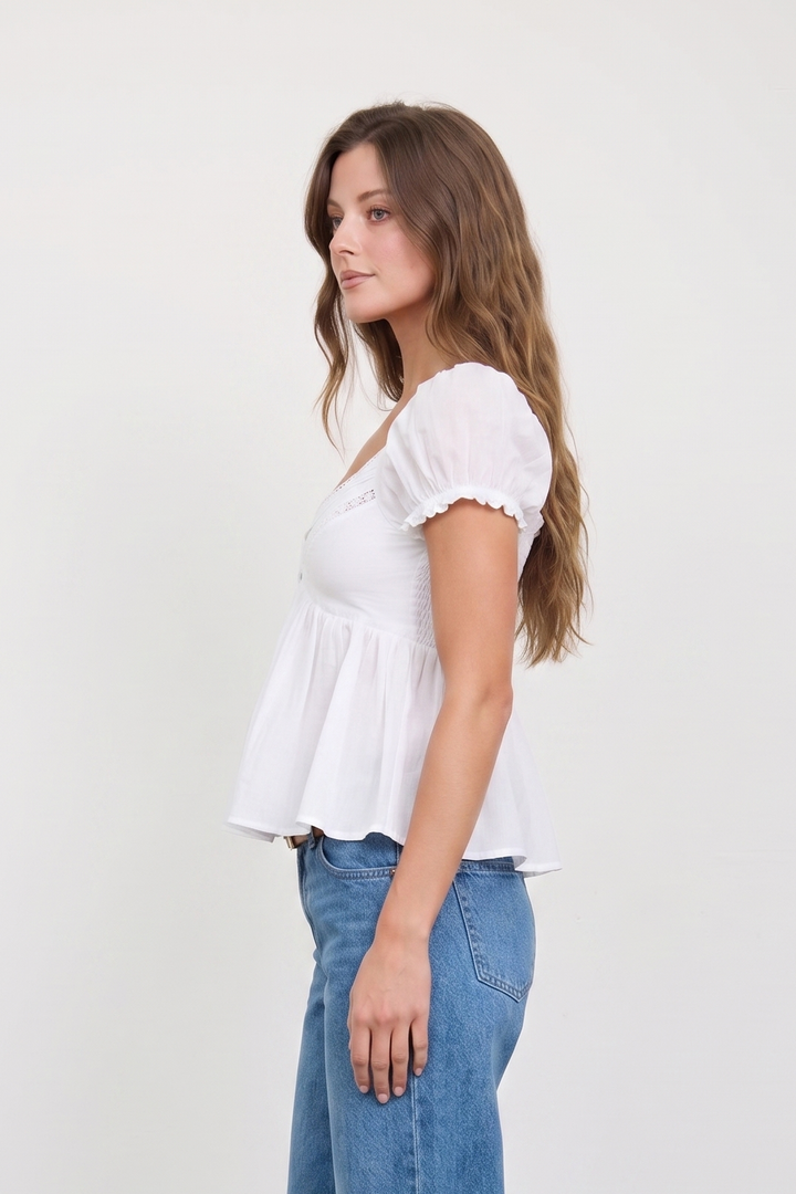 Claire Lace Puff Sleeve Top