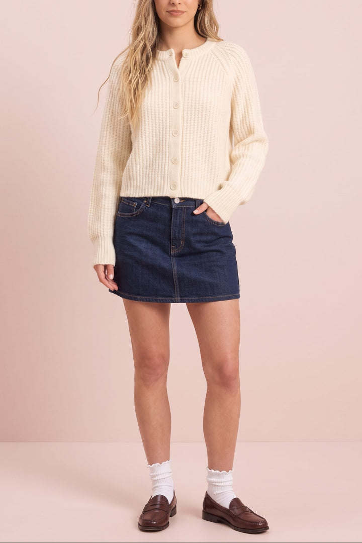 Delia Ribbed Buttoned Cardigan