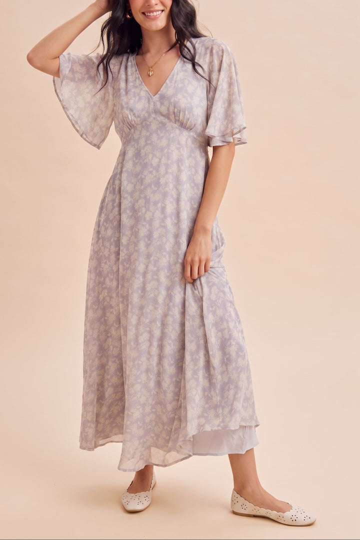 Linden Flutter Floral Maxi Dress