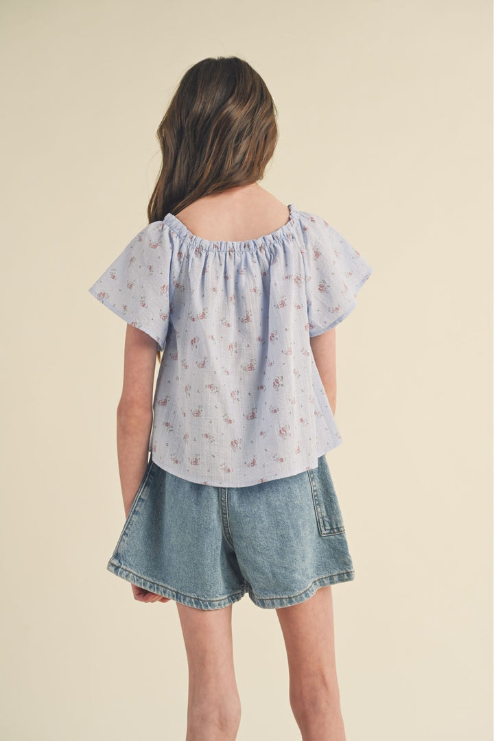 Lauren Girls Tween Peasant Top