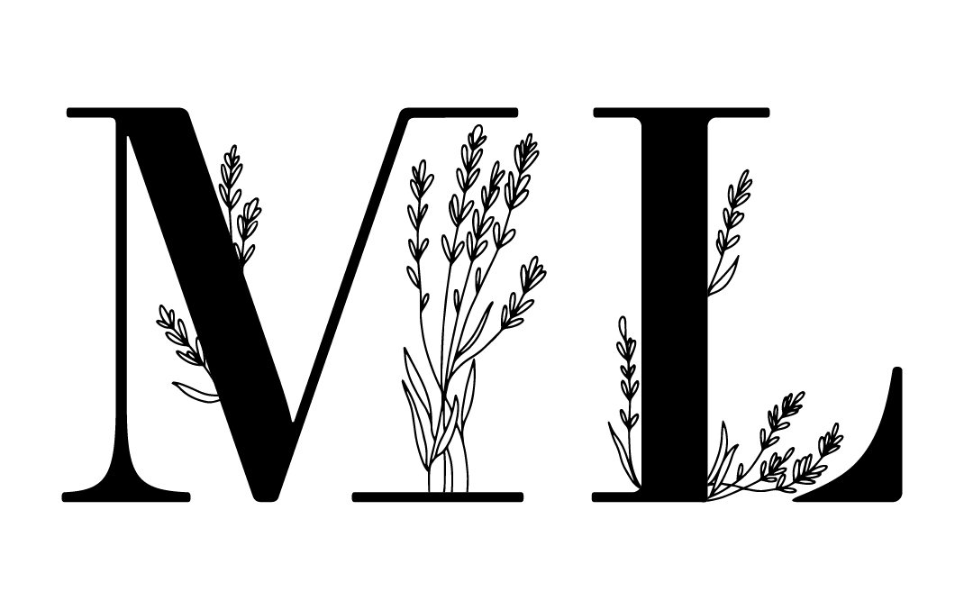 Three stylized black capital letters - M, I, and L - with floral designs decorating them.
