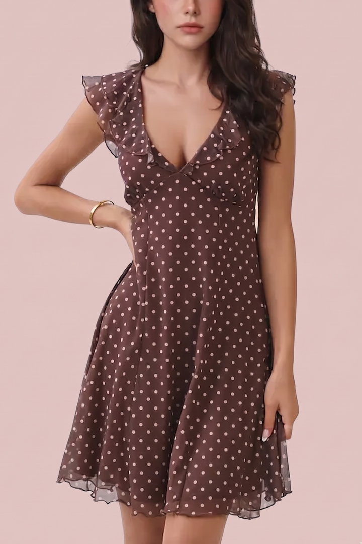 Lori Ruffle Tie Back Mini Dress