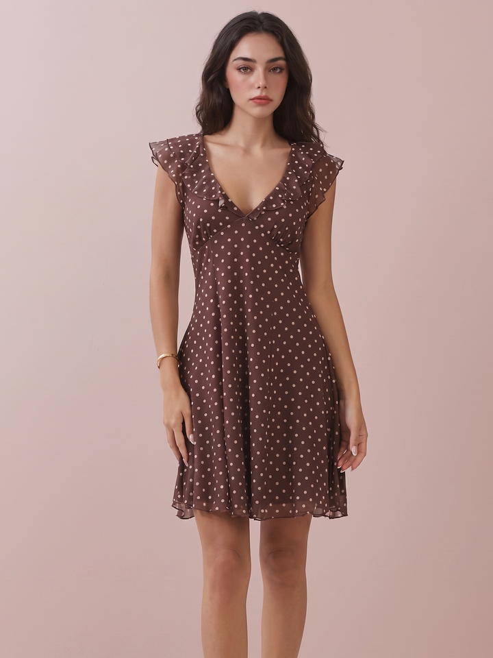 Lori Ruffle Tie Back Mini Dress
