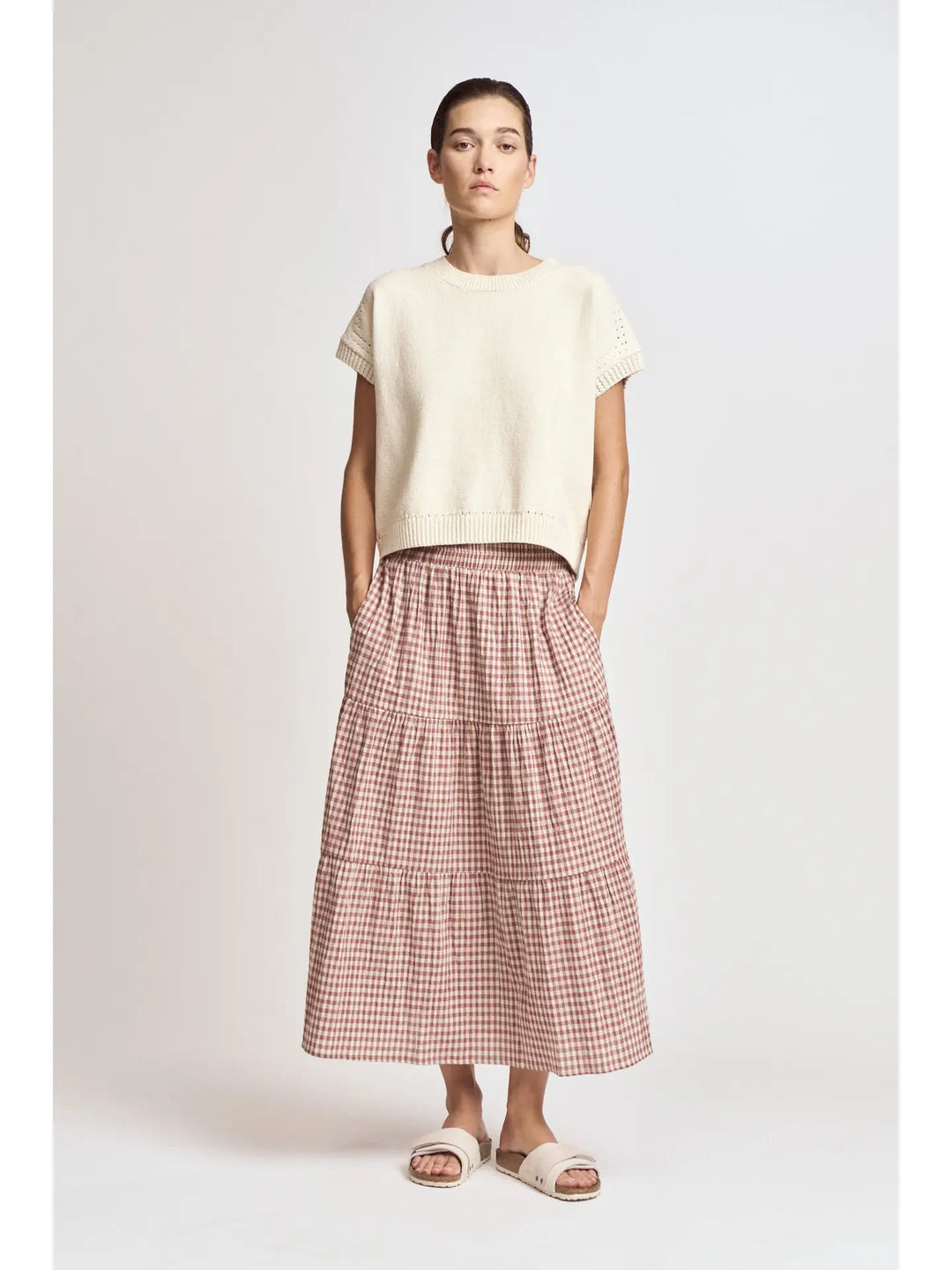 Melissa Tiered Gingham Skirt