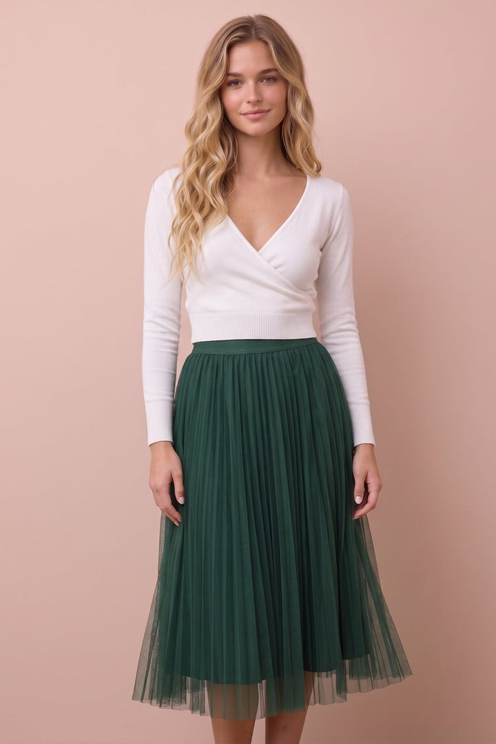 Rosette Surplice Sweater Top