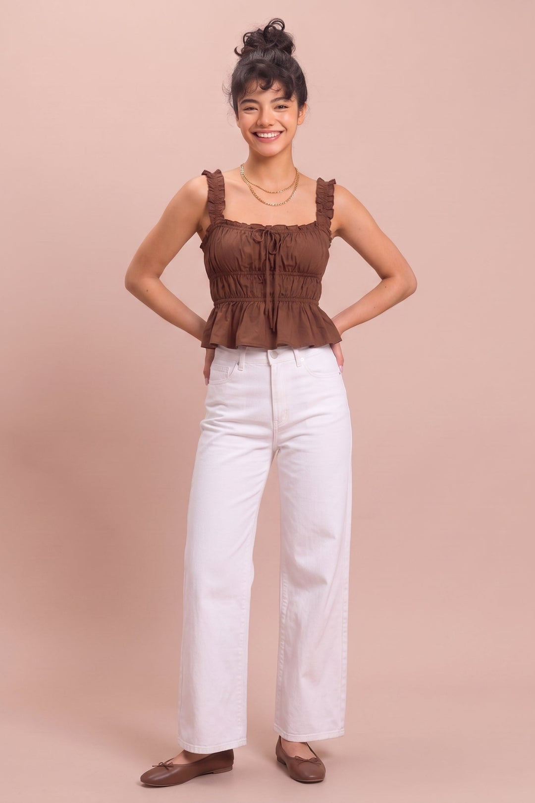 Ruby Ruched Peplum Top