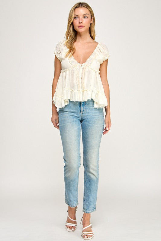 Sienna Lace Babydoll Blouse