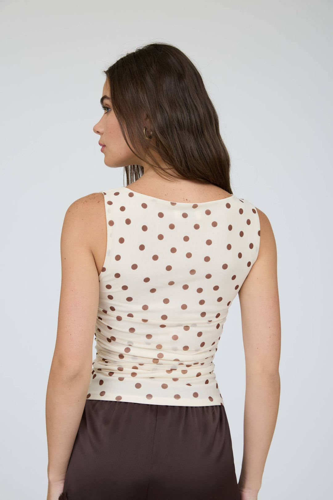 Heidi Polka Dot Mesh Knit Top