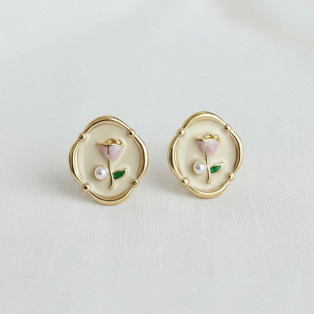 Caroline Floral Drop Earrings