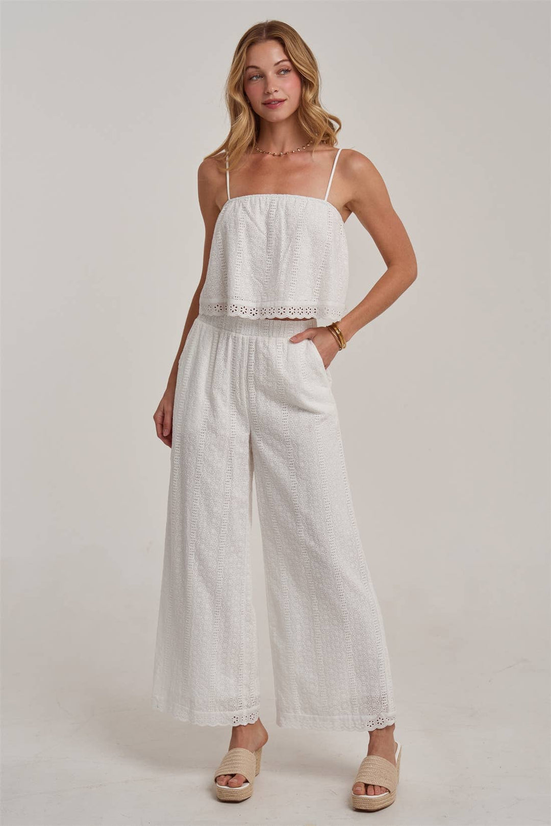 Courtney Eyelet Pant Matching Set
