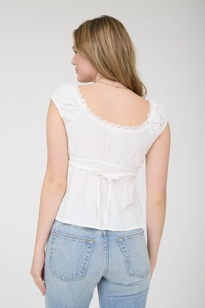 Cameron Front Tie Short Sleeve Top