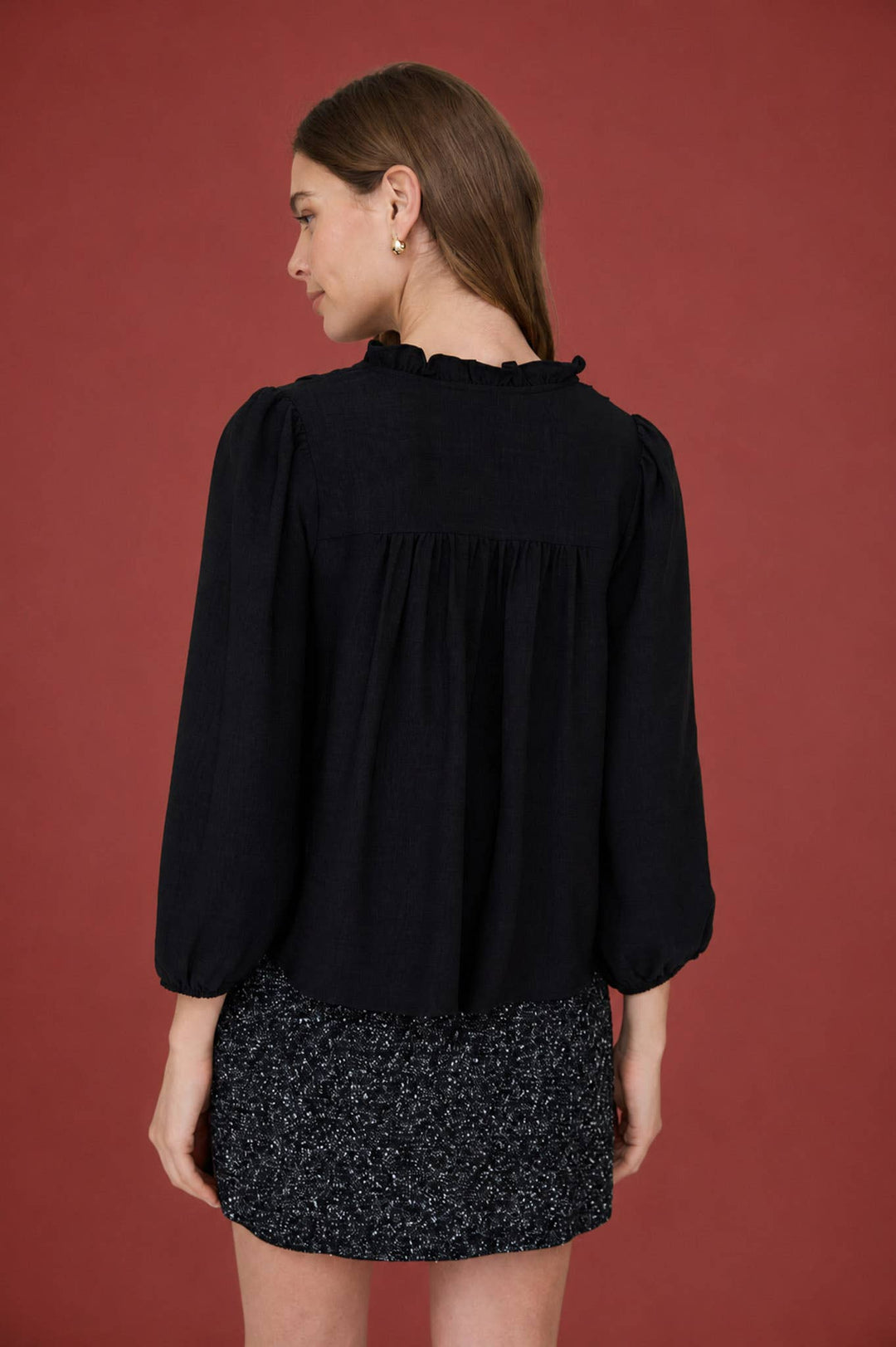 Kelly Ruffle Trim Blouse