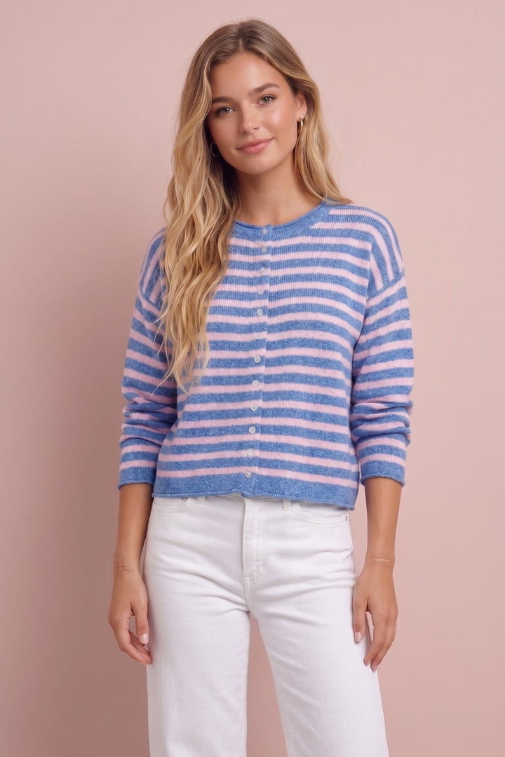 Macey Striped Knit Cardigan