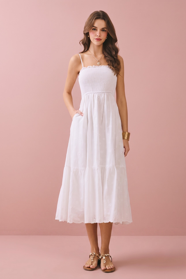 Stephanie Ruffled Midi Dress